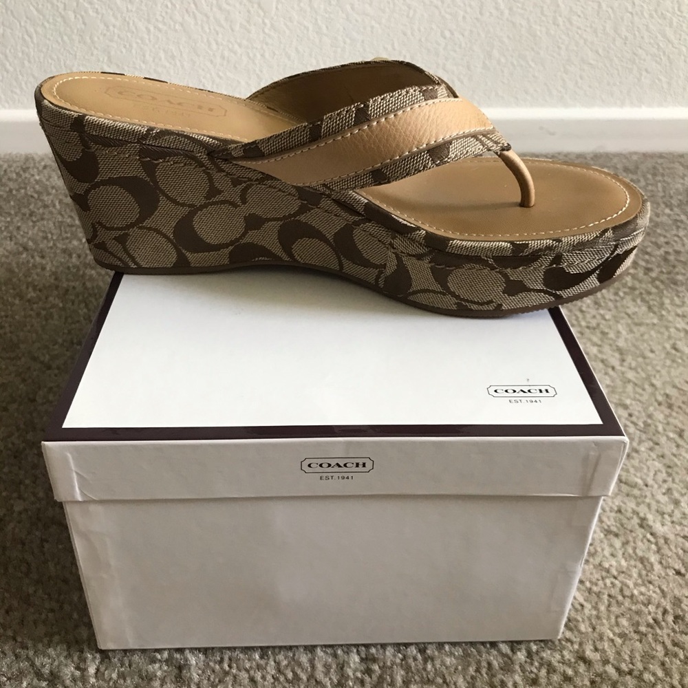 Coach Evelina Signature Wedge Sandals - Picture 4 of 10